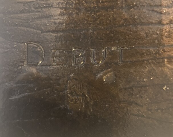 groupe en bronze sujet le joueur de mandoline par Marcel Debut . XX siècle .