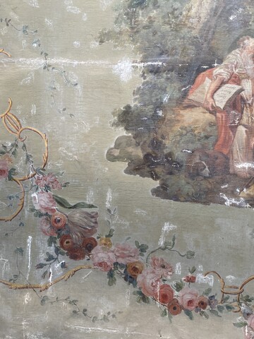 important tableau décoratif scène antique . XIX siècle .