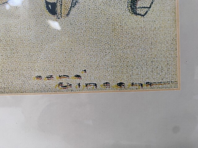 lithographie art déco thème la leçon de golf sous verre . XX siècle .