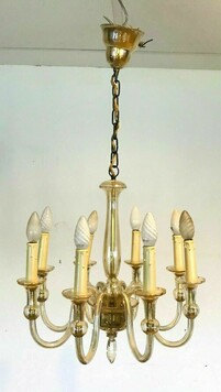 Lustre en verre de Murano Huit bras de lumière XX siècle