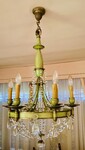 lustre rond style empire en tôle patinée six bras lumière . XX siècle .