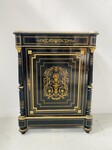 Meuble Hauteur d'Appui Napoléon III Bois Et Marqueterie De Laiton . XIX siècle.