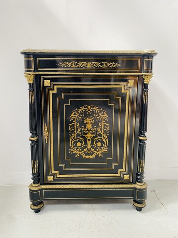 Meuble Hauteur d'Appui Napoléon III Bois Et Marqueterie De Laiton . XIX siècle.