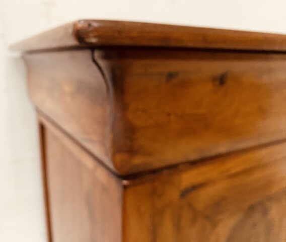 meuble Louis Philippe deux portes un tiroir en noyer massif . XX siècle .