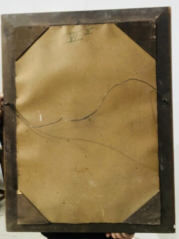 miroir à parclose circa1950 verre teinté décor de pointe en verre . XX siècle .