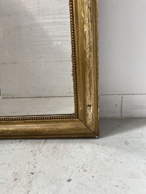miroir Louis Philippe coin arrondies doré or miroir dorigine . XIX siècle .