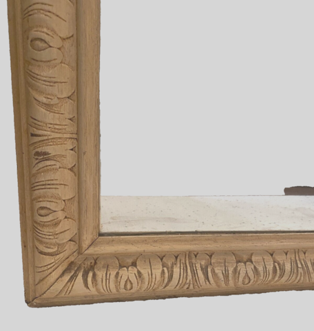 miroir Louis Philippe model boudin en bois patine antique . XIX siècle .