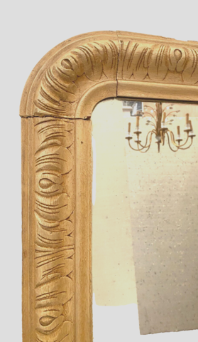 miroir Louis Philippe model boudin en bois patine antique . XIX siècle .