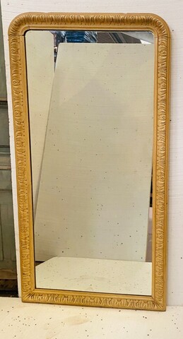 miroir Louis Philippe model boudin en bois patine antique . XIX siècle .