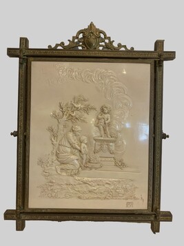 Miroir triptyque en bronze ciselé doré XX siècle