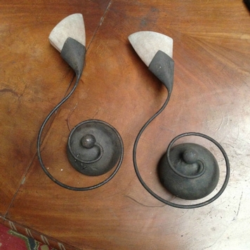 pair of bracket lamp iron 1970