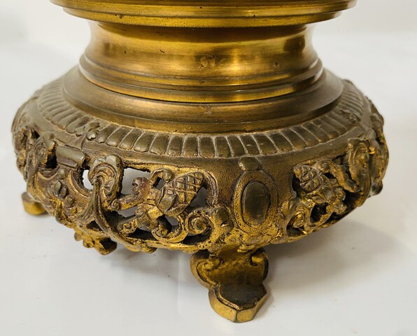 paire de lampes rouleaux en faïence et émaux cloisonnées . XIX siècle .