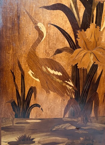 paire de panneaux en marqueterie art nouveau école de Nancy . XX siècle .