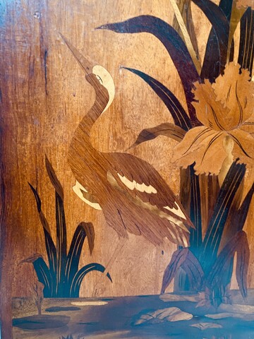 paire de panneaux en marqueterie art nouveau école de Nancy . XX siècle .