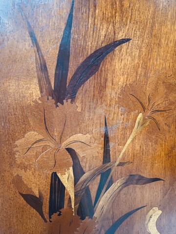 paire de panneaux en marqueterie art nouveau école de Nancy . XX siècle .