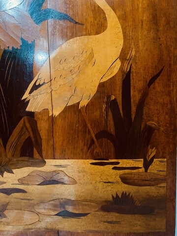 paire de panneaux en marqueterie art nouveau école de Nancy . XX siècle .