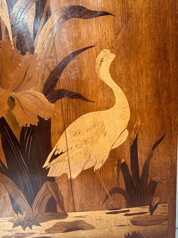 paire de panneaux en marqueterie art nouveau école de Nancy . XX siècle .