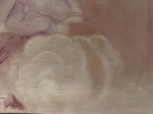 paire de peintures décorative à décor de putti . XIX siècle .
