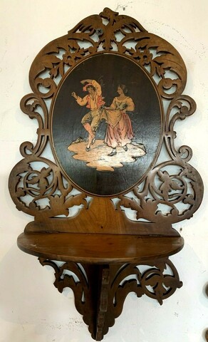 Paire d'étagères murale Marquèterie de SORRENTE Italie XX siècle