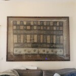 panneau décoratif à motif floral origine Polynésie . XX siècle.