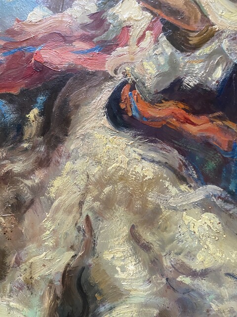 peinture à l'huile sur isorel thème la danseuse de flamenco . XX siècle .