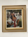 peinture à l'huile sur toile thème la danseuse de flamenco . XX siècle .