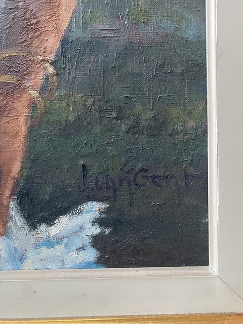 peinture à l'huile sur toile thème la danseuse de flamenco . XX siècle .