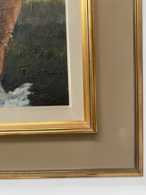 peinture à l'huile sur toile thème la danseuse de flamenco . XX siècle .