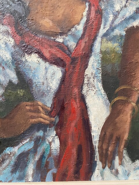 peinture à l'huile sur toile thème la danseuse de flamenco . XX siècle .