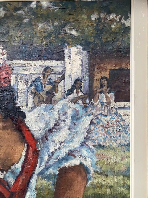 peinture à l'huile sur toile thème la danseuse de flamenco . XX siècle .