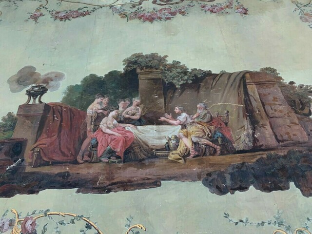 Peinture sur toile d'scène a l'Antique Panneau décoratif XIX siècle