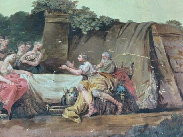 Peinture sur toile d'scène a l'Antique Panneau décoratif XIX siècle