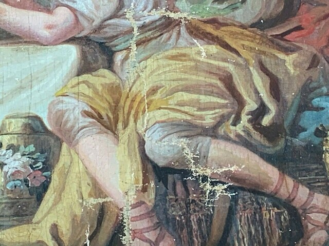 Peinture sur toile d'scène a l'Antique Panneau décoratif XIX siècle