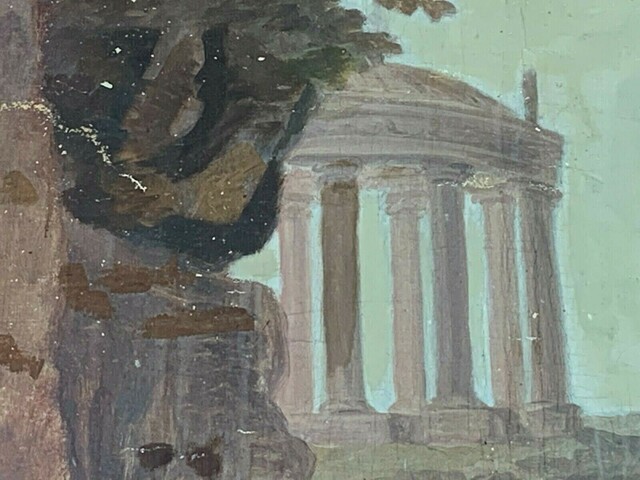 Peinture sur toile d'scène a l'Antique Panneau décoratif XIX siècle