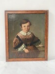 peinture sur toile représentant un jeune aristocrate . XIX siècle .