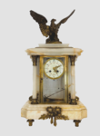 pendule cage époque Napoléon III sujet aigle en bronze signé . XX siècle .
