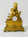 pendule romantique de cheminée en bronze doré thème tempête en mer .XIX siècle.