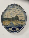 plaque en faïence de Delft . XVIII décor en camaïeu bleu . XVIII siècle .