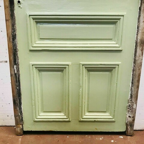 Porte de service a petits carreaux et imposte vitrée XX siècle