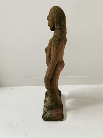 sculpture art brut minimaliste sujet jeune fille . XX siècle .