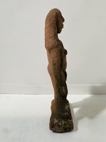 sculpture art brut minimaliste sujet jeune fille . XX siècle .
