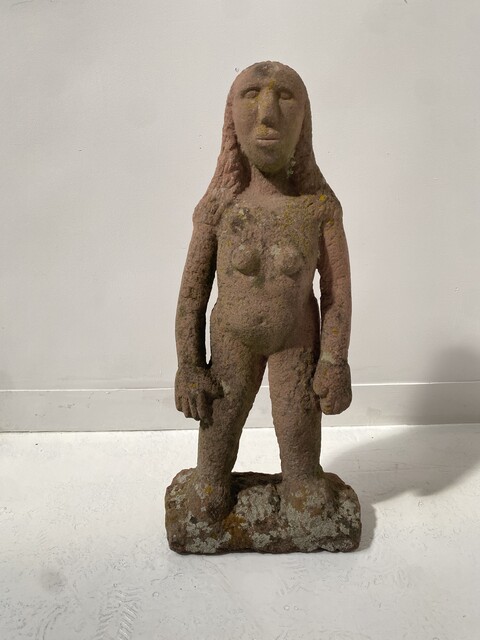 sculpture art brut minimaliste sujet jeune fille . XX siècle .