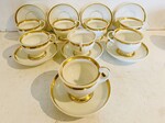 service à café en porcelaine fine comportant huit pièces dorure . XIX siècle.