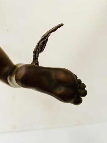 statua in bronze di Mercurio socle marbre noir patine brune . XIX siècle .
