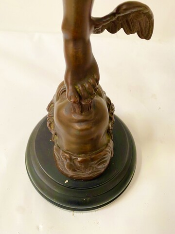 statua in bronze di Mercurio socle marbre noir patine brune . XIX siècle .