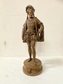 sujet régule thème le taillandiers sur socle rond en régule . XX siècle .