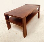 table basse architecturale époque art déco en placage d'acajou . XX siècle .