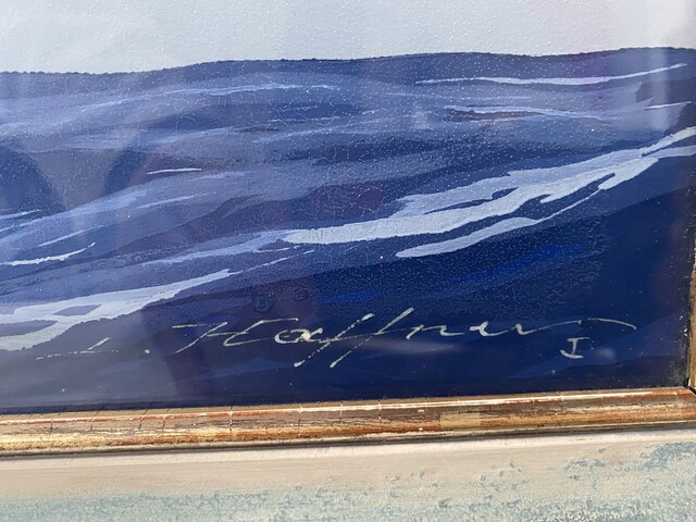 tableau portant la signature de Leon Haffner thème un trois mats . XX siècle .