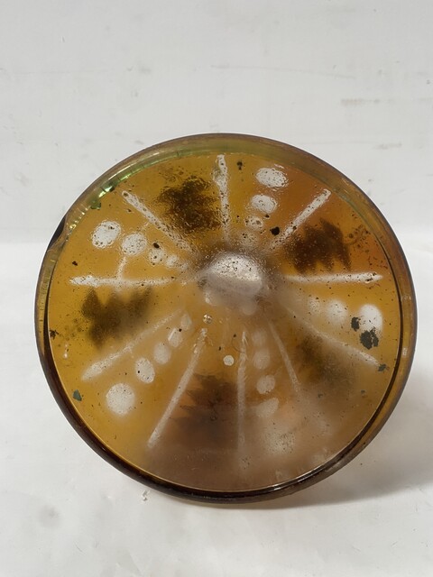 vase art déco en verre brin à ,décor floral emmaillé . XX siècle .