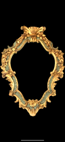 Vous en avez un à vendre ? Vendez le vôtre miroir Italien en bois sculptée double patine or et vert . XIX siècle .